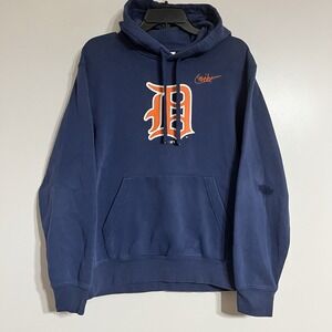 Nike Detroit Tigers MLB Navy Cooperstown Collective Logo Club Hoodie Size Medium